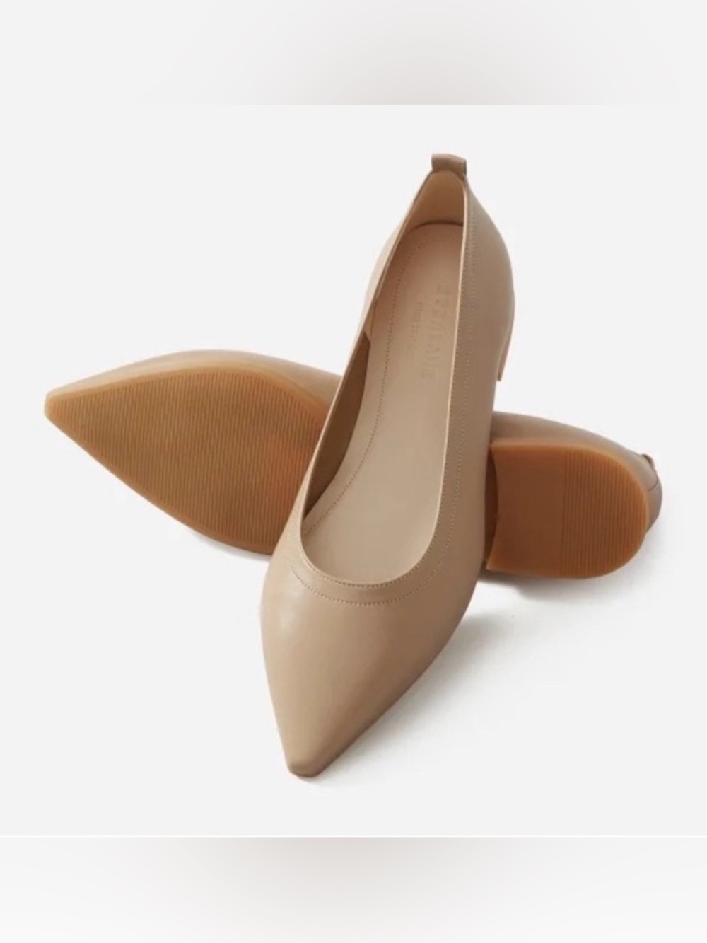 Everlane 40 hour Flat Pointed Toe Flats in Nude Tan Size 7